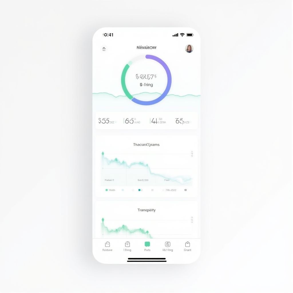 Pantalla de análisis de gastos con gráficos